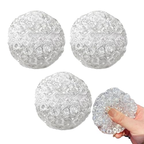 Handmade Pressure Relief Balls, Stress Relief Balls for Hands, Anxiety Relief Stress Ball Portable Shapeable Ball, Funny Gift for Women Men (3,Clear) von Generic