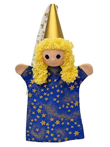Handpuppe Märchenfigur Fee Prinzessin, Blau 35 cm, Ideal für Puppentheatre und Rollenspiele, für Kinder Baby Jungen Mädchen von Generic