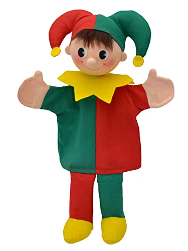 Handpuppe Märchenfigur Kasper Clown 30 cm, Ideal für Puppentheatre und Rollenspiele, für Kinder Baby Jungen Mädchen von Generic