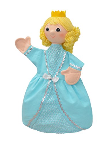 Handpuppe Märchenfigur Prinzessin, Blau 29 cm, Ideal für Puppentheatre und Rollenspiele, für Kinder Baby Jungen Mädchen von Generic
