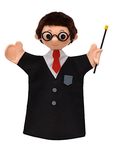 Handpuppe Märchenfigur Zauberer 27 cm, Ideal für Puppentheatre und Rollenspiele, für Kinder Baby Jungen Mädchen von Generic
