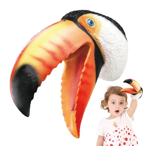 Handpuppen für Handpuppen für | Tukankopfpuppen, Tierspielzeug | Handpuppen mit realistischem Tierkopf, Erzähl-Rollenspiel, Spielzeug für Erwachsene von Generic