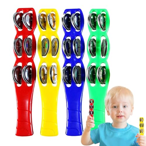Handtamburine Stock - Durable Portable Shaker für Musik-Bildung, lustiges Rhythmus-Instrument | Jingle Sticks-Instrumente, Sound Shaker für Kinder, pädagogisches Musikalisches Spielzeug für Kinder von Generic