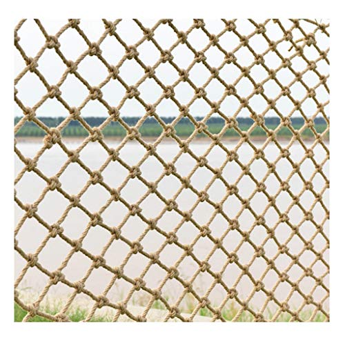 Hanfseil Jute Hanf Seil Dekoratives Seilnetz, Sicherheitsnetz im Freien Nettoschutz Netto, Kinder Haustier-Sicherheitstool Netto-Cargo Netz, Indoor-Treppen(6X6cm,4X4m(13.12X13.12ft)) von Generic