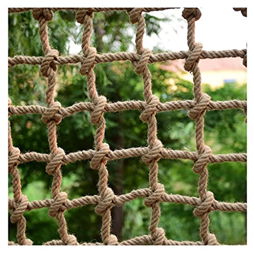 Hanfseilnetz Kids Safety Rail Netz, Seilnetz, Schutznetz, Haushaltstreppe, Balkon, Gitter Dekoratives Netz Klettern(8X8cm,1x4m(3.28X13.12ft)) von Generic