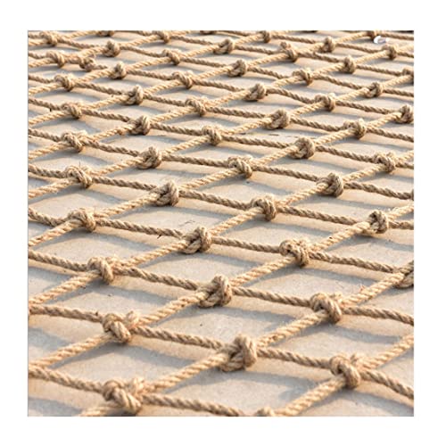 Hanfseilnetz - Sicherheitsnetz Kindersicherheitsnetz Hochleistungsgewebe Hanfseil Deckennetz Treppenschutz Kletternetz Für Patio-Balkon Im Freien 8mm*10cm(4X4m(13.12X13.12ft)) von Generic