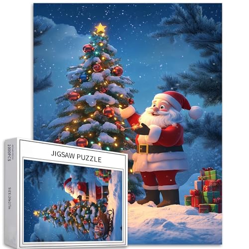 Happy Cartoon Santa Claus 1000 Teile Puzzle für Erwachsene, Weihnachtsdekoration, Kunst-Puzzle, herausfordernde Familienaktivitäten, buntes DIY-Bastelpuzzle für Heimdekoration, Geschenke, 50 × 70 cm Happy Cartoon Santa Claus 1000 Teile Puzzle für Erwachsene, Weihnachtsdekoration, Kunst-Puzzle, herausfordernde Familienaktivitäten, buntes DIY-Bastelpuzzle für Heimdekoration, Geschenke, 50 × 70 cm von Generic