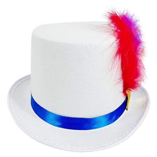 Hat 4. Juli, Unabhängigkeitstag Hut - Patriotischer Federhut Blau Weiß Rot,Lustige festliche Kirche, Kostümzubehör, Unabhängigkeitsferien Requisiten von Generic
