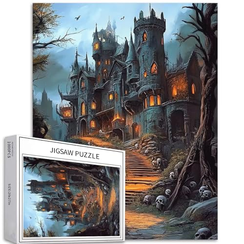 Haunted Castle Puzzle für Erwachsene, Horror-Fantasie-Szene, Kunst-Puzzle, bunt, DIY-Puzzle, Heimdekoration, Geschenke, Familienpuzzle, perfekt für Spielabende, 50 x 70 cm, 1000 Teile Haunted Castle Puzzle für Erwachsene, Horror-Fantasie-Szene, Kunst-Puzzle, bunt, DIY-Puzzle, Heimdekoration, Geschenke, Familienpuzzle, perfekt für Spielabende, 50 x 70 cm, 1000 Teile von Generic