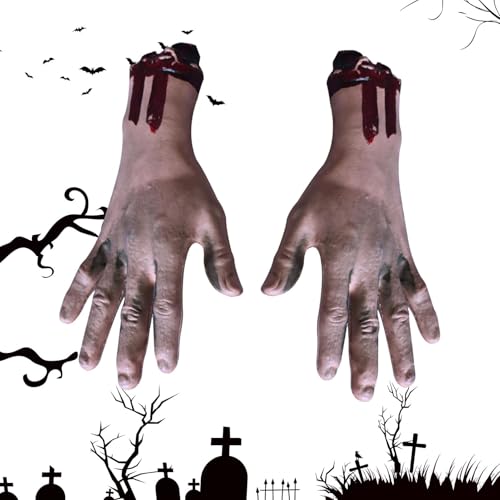 Haunted House Props Toten Body Props - Halloween Hände, Halloween Körperteile | Halloween Requisiten, gefälschte Hände, realistische abgeschnittene Gliedmaßen für Wände, Türen, Fenster von Generic