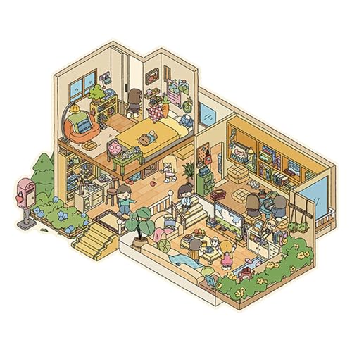 Hausaufkleber-Set – Miniatur-Szene Sticker, Haus-Szene – Vista Print Manga House Sticker – Kinder Szene Sticker Set, Haus, Kindergarten, bunte Szene Sticker – House Stic Hausaufkleber-Set – Miniatur-Szene Sticker, Haus-Szene – Vista Print Manga House Sticker – Kinder Szene Sticker Set, Haus, Kindergarten, bunte Szene Sticker – House Stic von Generic