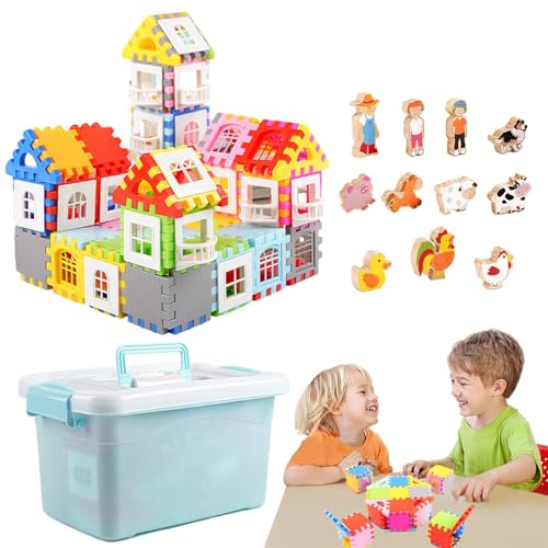 Hausbausteine, Bausteine für Haus, Hütte, Spielzeugblöcke, kreatives Spielzeug mit großen Partikeln, Heimdekoration für und Mädchen Hausbausteine, Bausteine für Haus, Hütte, Spielzeugblöcke, kreatives Spielzeug mit großen Partikeln, Heimdekoration für und Mädchen von Generic