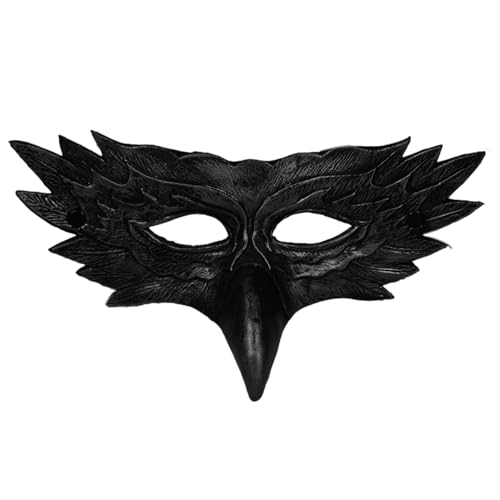 Hawk | Half Face Black Hawk | Kreative Leder Halbgesichtsmaske | Halloween Kostüm Maske für Cosplay von Generic