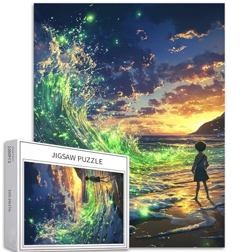 Hayao Miyazaki Puzzle Junge und die geheimnisvolle Welle, 1000 Teile für Erwachsene, Fantasie-Stil, Kunstpuzzle, bunt, DIY-Puzzles für Heimdekoration, Geschenke, Familienpuzzle, perfekt für Hayao Miyazaki Puzzle Junge und die geheimnisvolle Welle, 1000 Teile für Erwachsene, Fantasie-Stil, Kunstpuzzle, bunt, DIY-Puzzles für Heimdekoration, Geschenke, Familienpuzzle, perfekt für von Generic