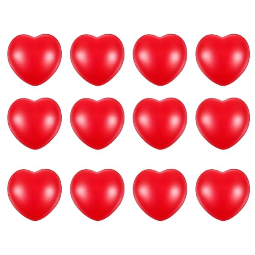 Heart Stress Balls Inspirational Hand Grip Schaumstoffkugeln Squeeze Balls Stress Relief Sensorik Spielzeug für Kinder Erwachsene (Red, One Size) von Generic