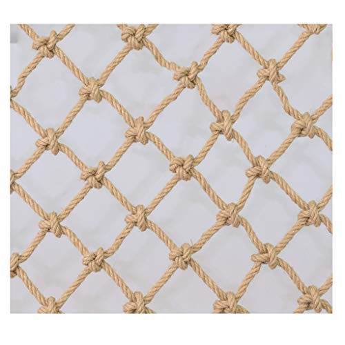 Heavy Duty Hanfseil Frachtnetz 8cm * 6mm Fechten Dekoratives Netz Sicherheit Anti-fallendes Netz Haustier Seilnetz (Size:1x5m/3.28x16.4ft)(4X6m(13.12X19.68ft)) von Generic