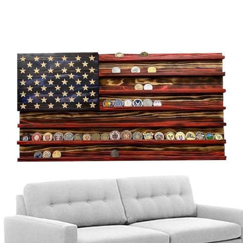 Herausforderung der amerikanischen Flagge Münzhalter Holder, Flagge Challenge Münzdisplay | 7 - Row Coin Stand für die Wandmontage aus Holz – Münzen, Herausforderung der amerikanischen Flagge Münzhalter Holder, Flagge Challenge Münzdisplay | 7 - Row Coin Stand für die Wandmontage aus Holz – Münzen, von Generic