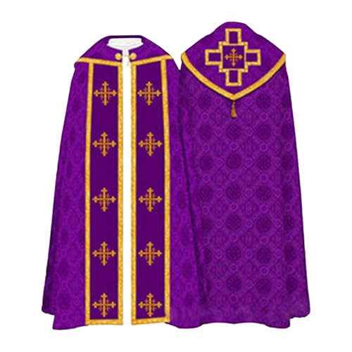 Herren Liturgische Robe, Umhang Für Katholische Mit Embroidered, Erwachsener Priester Messgewand Cape Renaissance Kirchenpriester Muslimische Kleidung Mittelalter Capelet Für Halloweenparty S-5Xl Herren Liturgische Robe, Umhang Für Katholische Mit Embroidered, Erwachsener Priester Messgewand Cape Renaissance Kirchenpriester Muslimische Kleidung Mittelalter Capelet Für Halloweenparty S-5Xl von Generic