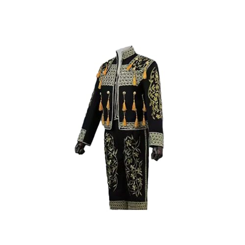 Herren Spanischer Bullfighter Matador Outfit Fermin Anzug Jacke Hose Cosplay Kostüm, Schwarz, M von Generic