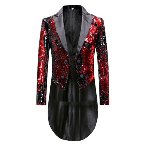 Herren Steampunk Frack Pailletten, Gothic Jacke Herren Lang, Gold Mittelalter Mantel mit Zweireihig Elegant Tuxedo Glitzer Gehrock Viktorianischenn Hof Kleidung Nightclub Party Zeigen Halloween Outfit Herren Steampunk Frack Pailletten, Gothic Jacke Herren Lang, Gold Mittelalter Mantel mit Zweireihig Elegant Tuxedo Glitzer Gehrock Viktorianischenn Hof Kleidung Nightclub Party Zeigen Halloween Outfit von Generic