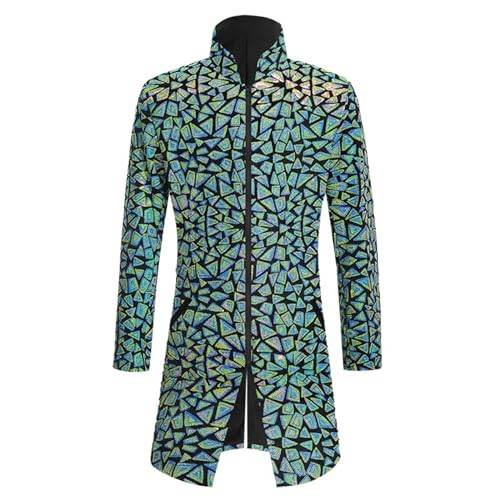 Herren Steampunk Jacke Pailletten, Gothic Mantel Herren Lang, Mode Mittelalter Glitzerjacke mit Zip Viktorianische Hof Gehrock Retro Uniform Elegant Theater Kleidung Cosplay Halloween Kostüm Herren Steampunk Jacke Pailletten, Gothic Mantel Herren Lang, Mode Mittelalter Glitzerjacke mit Zip Viktorianische Hof Gehrock Retro Uniform Elegant Theater Kleidung Cosplay Halloween Kostüm von Generic