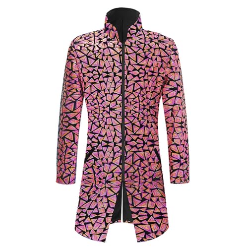 Herren Steampunk Jacke Pailletten - Gothic Mantel Herren Lang Mode Mittelalter Glitzerjacke mit Zip Viktorianische Hof Gehrock Retro Uniform Elegant Theater Kleidung Cosplay Karneval Halloween Herren Steampunk Jacke Pailletten - Gothic Mantel Herren Lang Mode Mittelalter Glitzerjacke mit Zip Viktorianische Hof Gehrock Retro Uniform Elegant Theater Kleidung Cosplay Karneval Halloween von Generic