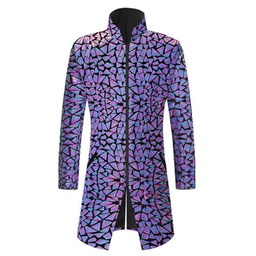 Herren Steampunk Jacke Pailletten - Gothic Mantel Herren Lang Mode Mittelalter Glitzerjacke mit Zip Viktorianische Hof Gehrock Retro Uniform Elegant Theater Kleidung Cosplay Karneval Halloween Herren Steampunk Jacke Pailletten - Gothic Mantel Herren Lang Mode Mittelalter Glitzerjacke mit Zip Viktorianische Hof Gehrock Retro Uniform Elegant Theater Kleidung Cosplay Karneval Halloween von Generic