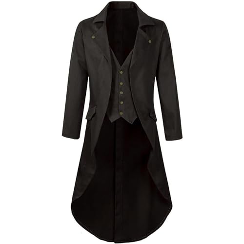 Herren Steampunk Jacke - Rot Gothic Frack Herren Lang Trendy Mantel Stickerei Mittelalter Gehrock Viktorianische Hof Anzugweste Elegant Tuxedo Theater Performance Vampir Kleidung Halloween Kostüm Herren Steampunk Jacke - Rot Gothic Frack Herren Lang Trendy Mantel Stickerei Mittelalter Gehrock Viktorianische Hof Anzugweste Elegant Tuxedo Theater Performance Vampir Kleidung Halloween Kostüm von Generic
