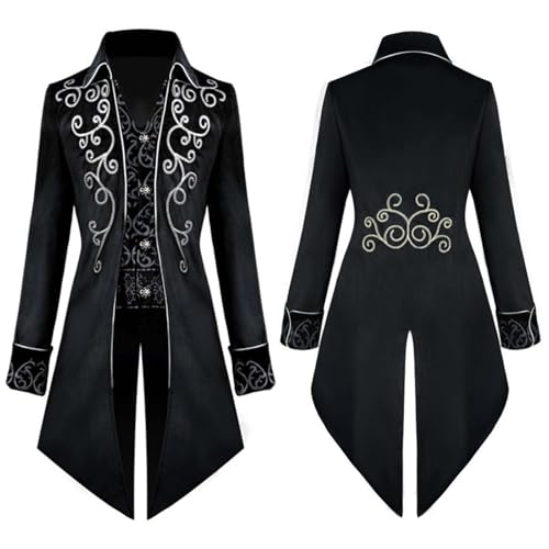 Herren Steampunk Kleidung - Gothic Anzugweste Frack Herren Lang Mittelalter Jacke mit Knöpft Retro Viktorianische Hof Gehrock Elegant Mantel Performance Kleidung Vampir Cosplay Halloween Kostüm Herren Steampunk Kleidung - Gothic Anzugweste Frack Herren Lang Mittelalter Jacke mit Knöpft Retro Viktorianische Hof Gehrock Elegant Mantel Performance Kleidung Vampir Cosplay Halloween Kostüm von Generic