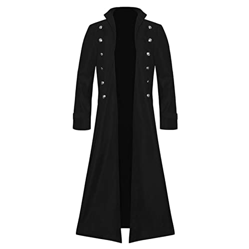 Herren Steampunk Mantel, Karneval Fasching Party Cosplay Kleidung Gothic Mantel, Smokings Für Herren Samt Gothic Frack Steampunk Mantel Gehrock Mittelalter Viktorianische Uniform Lange Smoking von Generic