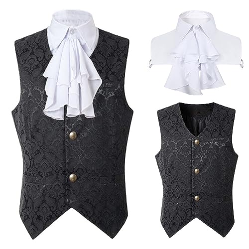 Herren Viktorianische Weste - Königlicher Prinz Anzugweste Herren Gothic Trachtenweste Elegant Mittelalter Anzug Weste Steampunk Gilet Karneval Halloween Hochzeit Trachtenwesten für Männer Herren Viktorianische Weste - Königlicher Prinz Anzugweste Herren Gothic Trachtenweste Elegant Mittelalter Anzug Weste Steampunk Gilet Karneval Halloween Hochzeit Trachtenwesten für Männer von Generic