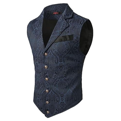 Herren Viktorianische Weste - Paisley Anzugweste Herren Slim Fit Gothic Trachtenweste Klassiker Mittelalter Anzug Weste Steampunk Gilet Halloween Kostüm Hochzeit Trachtenwesten für Männer von Generic