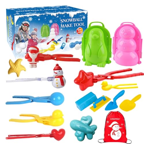 Hersteller von Schneekugeln, Hersteller von Schneekugeln | 16 x Set Schneekugelformen in Form von , Herz, Ente, Pinguin, Schneekugelzange, Spielzeug zum Sammeln, von Generic
