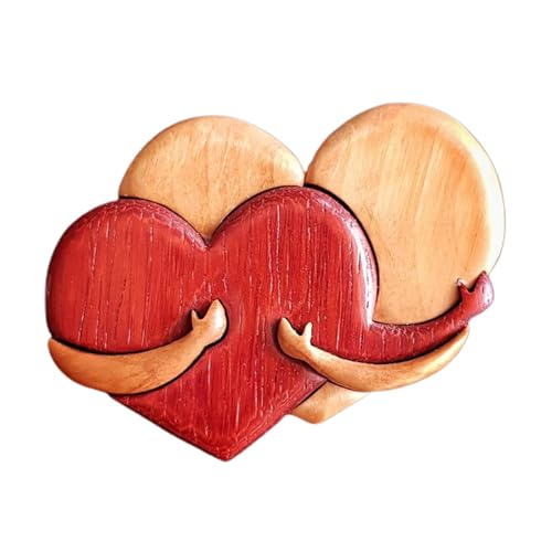 Herzchip aus Holz Pocket Hug – Herzornament, und Liebe, Hochzeit in Herzform, intelligentes Puzzle für Heimdekoration und Geschenke, Kunstpuzzle, Holzpuzzle von Generic