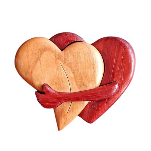 Herzchip aus Holz Pocket Hug – Herzornament, und Liebe, Hochzeit in Herzform, intelligentes Puzzle für Heimdekoration und Geschenke, Kunstpuzzle, Holzpuzzle von Generic