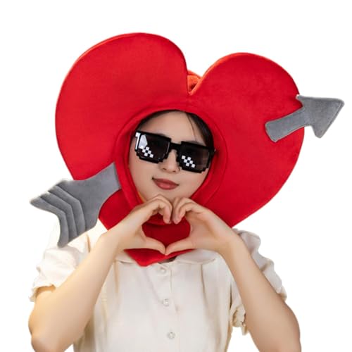 Herzförmiger Hut, herzförmiger Helm | Valentinstag Valentinstag Karton Form Hut Dekoration Lustige Foto-Requisiten Neuheit Cosplay Kostüme Herzförmiger Hut, herzförmiger Helm | Valentinstag Valentinstag Karton Form Hut Dekoration Lustige Foto-Requisiten Neuheit Cosplay Kostüme von Generic