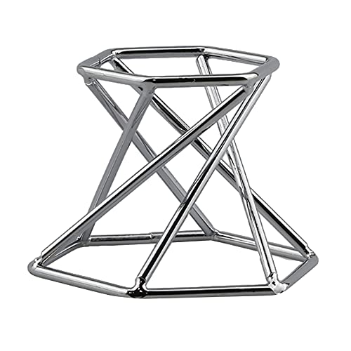 Hexagon Display Stand Geode Mineral aus aus Halter Galvani, Silver von Generic