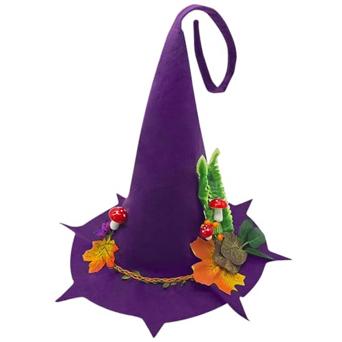 Hexenhüte aus Filz, Halloween-Hexenhut für Damen, aus Wollfilz, schwarzer Halloween-Hut für Damen, moderne Hexenhüte für Erwachsene, Halloween, Paar von Generic
