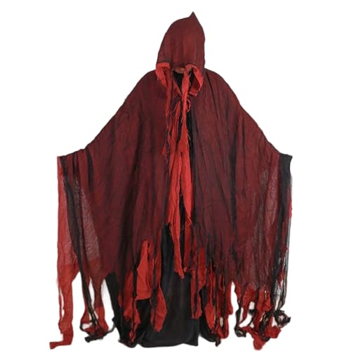 Hexenumhang – Geisterumhang für Erwachsene, GrimReaperr Umhang Kapuze Vampirkleid | Halloween Kapuzenumhang Cosplay Kostüm | Vampir von Generic