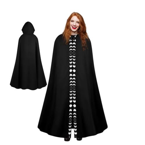 Hexenumhang für Erwachsene, Halloween, Cosplay, Kostüm, Umhang, Uni, volle Länge, wiederverwendbar, langer Kapuzenmantel, Umhang für Bühnenauftritte, Rollenspiele Hexenumhang für Erwachsene, Halloween, Cosplay, Kostüm, Umhang, Uni, volle Länge, wiederverwendbar, langer Kapuzenmantel, Umhang für Bühnenauftritte, Rollenspiele von Generic
