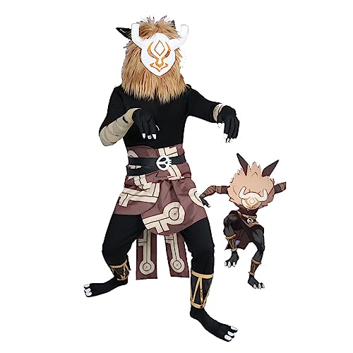 Hilichurl Cosplay Kostüm Game Outfit Halloween Uniform Set,XXL-Set von Generic