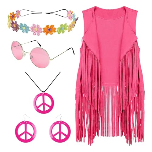Hippie Kostüm Zubehör – weiche Hippie-Kostüm – modische Hippie Zubehör Disco Kleidung für Familie Freunde Kollegen Hippie Partys von Generic