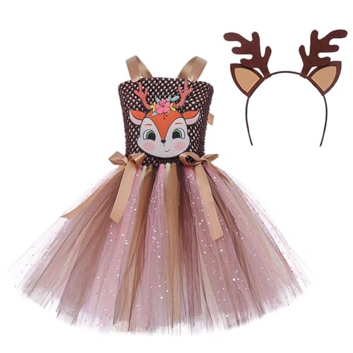 Hirsch-Tutu, Tutu, Tutu, Tierkostüm mit Holzstirnband, Kleidung für Mädchen von 2 bis 12 Jahren, Tutu, Tierkostüme für Geburtstagsfeier, Cosplay Hirsch-Tutu, Tutu, Tutu, Tierkostüm mit Holzstirnband, Kleidung für Mädchen von 2 bis 12 Jahren, Tutu, Tierkostüme für Geburtstagsfeier, Cosplay von Generic