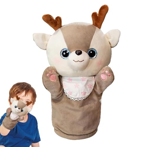 Hirschpuppe, Realistische Hirschpuppe, Plüsch-Spielzeug, Puppen-Spielzeug zum Geschichtenerzählen, Handpuppen für Tiere für Rollenspiele von Generic
