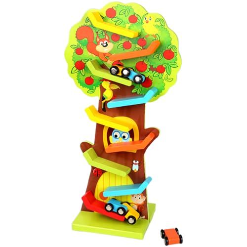 Hölzer mit Tiermotiven-Rennstrecke für Kleinkinder mit 3 Autos, poliertes Rampenspielzeug | Fun Early Education Vehicle -Spiel für Kinder, Eichhörnchenstil -Schieber für Babys und Kinder im Vorschulal Hölzer mit Tiermotiven-Rennstrecke für Kleinkinder mit 3 Autos, poliertes Rampenspielzeug | Fun Early Education Vehicle -Spiel für Kinder, Eichhörnchenstil -Schieber für Babys und Kinder im Vorschulal von Generic