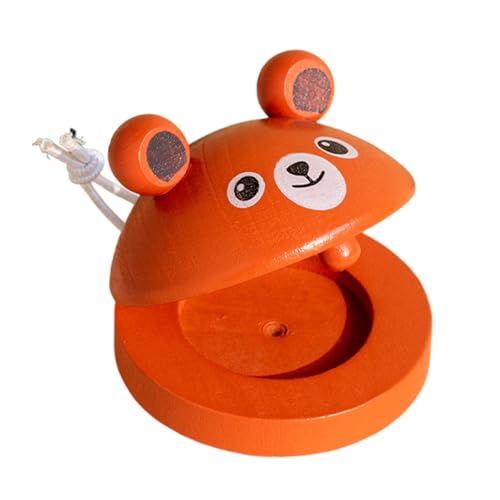 Hölzerne Castanets - Verbesserung Der Rhythmischen Fähigkeiten Holzfinger Castanets, Finger Castanets, Tiermuster Rhythmus -Klatschbrett Mit Schnur | Percussion Toy Für Und Mädchen Ab 3 Jahren, von Generic
