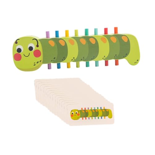 Hölzerne Raupe Farbpassungsspielzeug Matching Spiel für 3+Jahre Junge Mädchen Hölzerne Raupe Farbpassungsspielzeug Matching Spiel für 3+Jahre Junge Mädchen von Generic