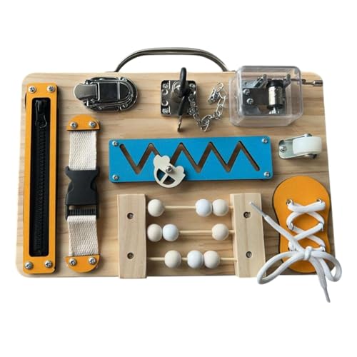 Hölzernen Riegel geschäftiger Board Toy Activity Board Vorschule Lernen für Jungen Mädchen, Style B von Generic