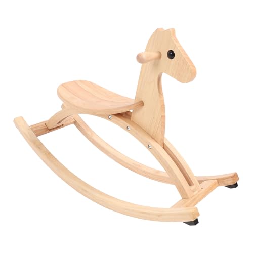 Hölzernes Pferdespielzeug, Sicherer und Zuverlässiger, Einfach zu Montierender Schaukelstuhl mit Sattel für die Tägliche Unterhaltung (Originale Holzfarbe) von Generic