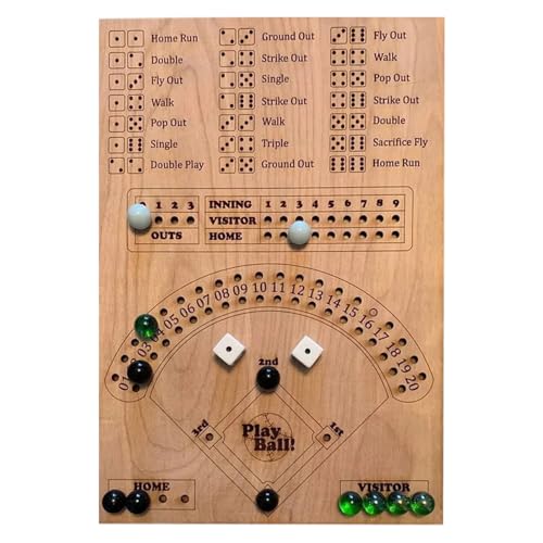 Holz Baseballspiel - Würfel -Brettspiel, Flipper -Puzzlespielzeug | Interaktives Strategiespiel für Familien Erwachsene Kinder, für Partys Geburtstage Urlaub, unterhaltsame Indoor -Tabletop -Unterhalt Holz Baseballspiel - Würfel -Brettspiel, Flipper -Puzzlespielzeug | Interaktives Strategiespiel für Familien Erwachsene Kinder, für Partys Geburtstage Urlaub, unterhaltsame Indoor -Tabletop -Unterhalt von Generic